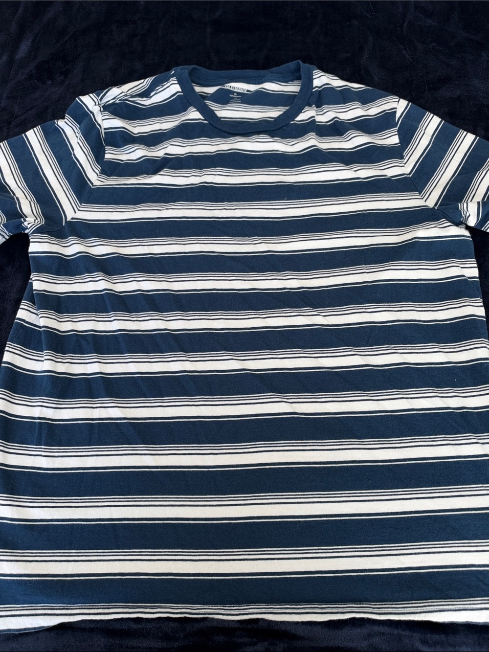 Old Navy Navy and White Striped Short Sleeve Tee